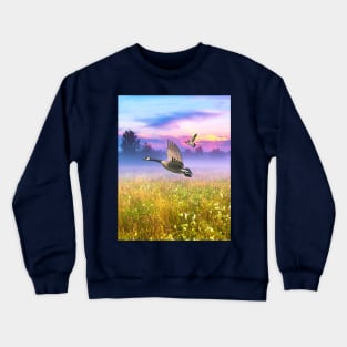 Canada Geese in Flight Crewneck Sweatshirt